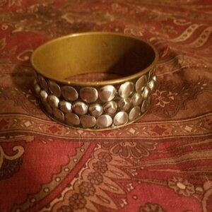 Black & Silver Pebble Thick Costume Bangle